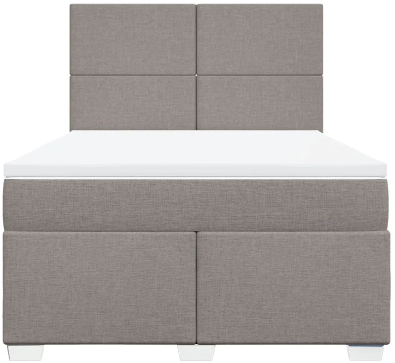 vidaXL Κρεβάτι Boxspring με Στρώμα Taupe 140x200 εκ. Υφασμάτινο