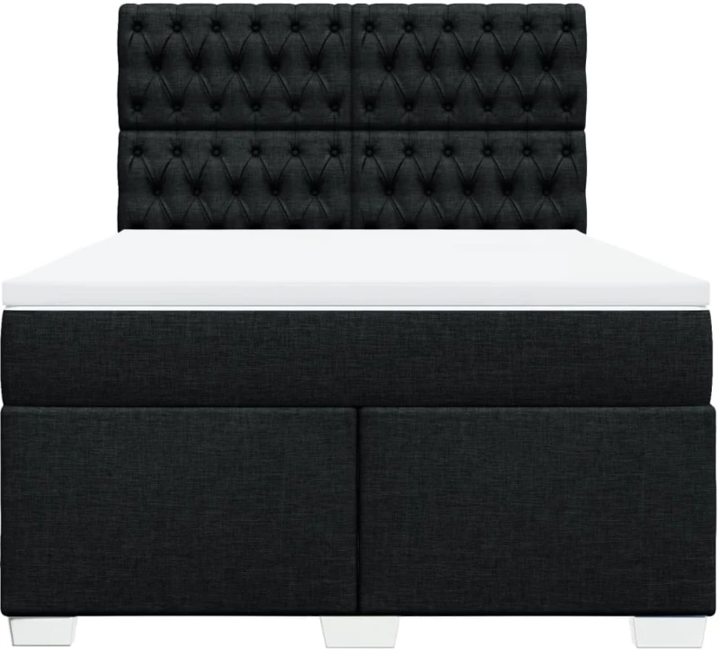vidaXL Κρεβάτι Boxspring με Στρώμα Μαύρο 160x200 εκ. Υφασμάτινο