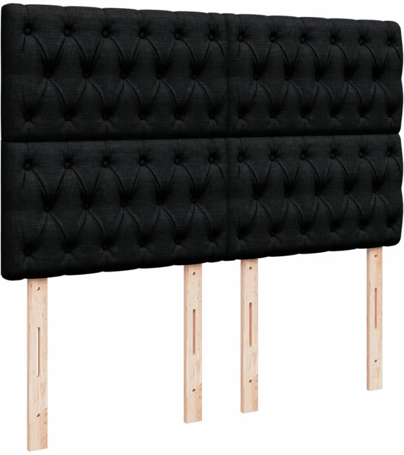 vidaXL Κρεβάτι Boxspring με Στρώμα Μαύρο 160x200 εκ. Υφασμάτινο