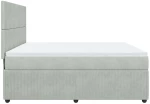 vidaXL Κρεβάτι Boxspring με Στρώμα Ανοιχτό Γκρι 200x200 εκ. Βελούδινο