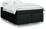 vidaXL Κρεβάτι Boxspring με Στρώμα Μαύρο 160x200 εκ. Υφασμάτινο