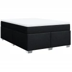 vidaXL Κρεβάτι Boxspring με Στρώμα Μαύρο 160x200 εκ. Υφασμάτινο