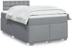 vidaXL Κρεβάτι Boxspring με Στρώμα Ανοιχτό Γκρι 120x200 εκ. Υφασμάτινο