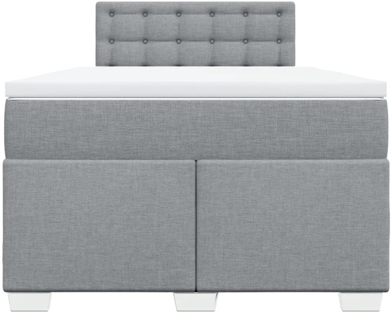 vidaXL Κρεβάτι Boxspring με Στρώμα Ανοιχτό Γκρι 120x200 εκ. Υφασμάτινο