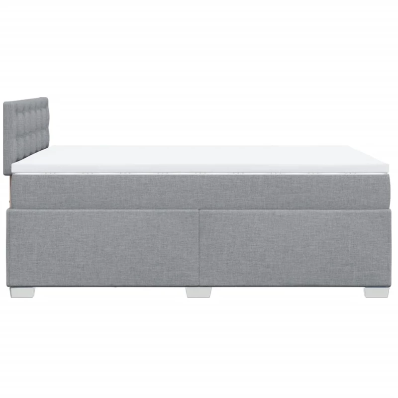 vidaXL Κρεβάτι Boxspring με Στρώμα Ανοιχτό Γκρι 120x200 εκ. Υφασμάτινο