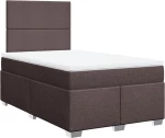 vidaXL Κρεβάτι Boxspring με Στρώμα Σκούρο Καφέ 120x190 εκ Υφασμάτινο