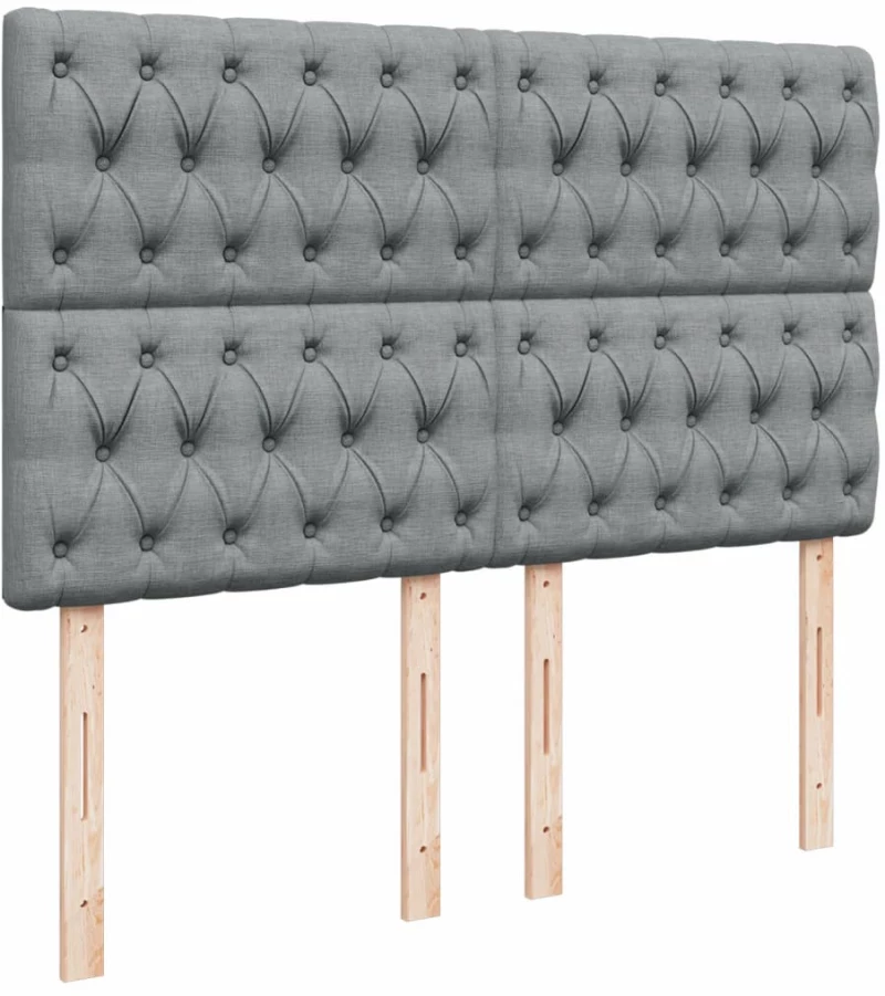 vidaXL Κρεβάτι Boxspring με Στρώμα Ανοιχτό Γκρι 140x200 εκ. Υφασμάτινο