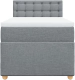 vidaXL Κρεβάτι Boxspring με Στρώμα Ανοιχτό Γκρι 90x200 εκ. Υφασμάτινο