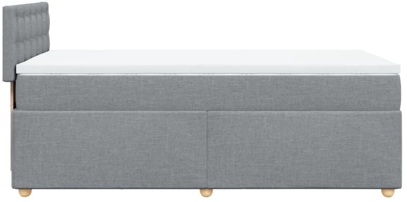 vidaXL Κρεβάτι Boxspring με Στρώμα Ανοιχτό Γκρι 90x200 εκ. Υφασμάτινο