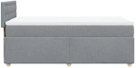 vidaXL Κρεβάτι Boxspring με Στρώμα Ανοιχτό Γκρι 90x200 εκ. Υφασμάτινο