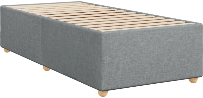 vidaXL Κρεβάτι Boxspring με Στρώμα Ανοιχτό Γκρι 90x200 εκ. Υφασμάτινο