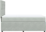 vidaXL Κρεβάτι Boxspring με Στρώμα Ανοιχτό Γκρι 100x200 εκ. Βελούδινο
