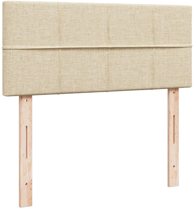 vidaXL Κρεβάτι Boxspring με Στρώμα Κρεμ 120x190 εκ. Υφασμάτινο