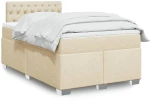 vidaXL Κρεβάτι Boxspring με Στρώμα Κρεμ 120x200 εκ. Υφασμάτινο