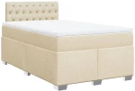vidaXL Κρεβάτι Boxspring με Στρώμα Κρεμ 120x200 εκ. Υφασμάτινο