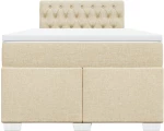 vidaXL Κρεβάτι Boxspring με Στρώμα Κρεμ 120x200 εκ. Υφασμάτινο