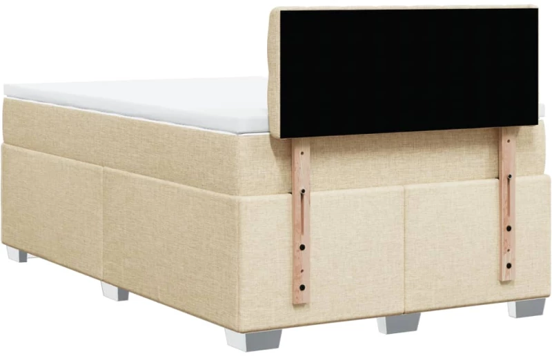vidaXL Κρεβάτι Boxspring με Στρώμα Κρεμ 120x200 εκ. Υφασμάτινο