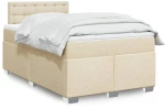 vidaXL Κρεβάτι Boxspring με Στρώμα Κρεμ 120x190 εκ. Υφασμάτινο