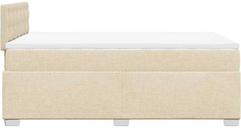 vidaXL Κρεβάτι Boxspring με Στρώμα Κρεμ 120x190 εκ. Υφασμάτινο