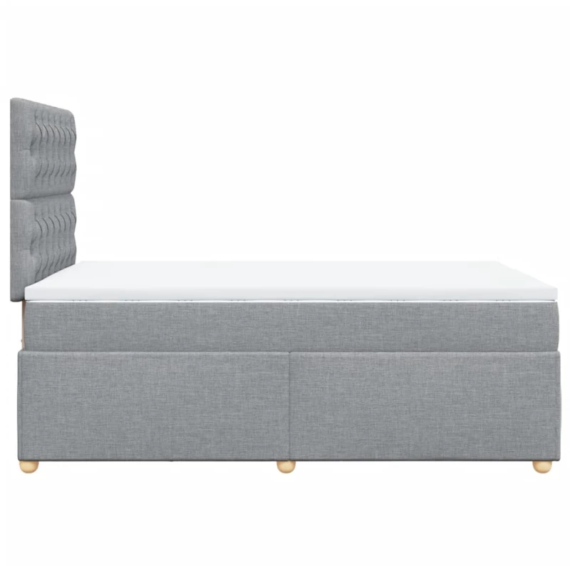 vidaXL Κρεβάτι Boxspring με Στρώμα Ανοιχτό Γκρι 120x200 εκ. Υφασμάτινο