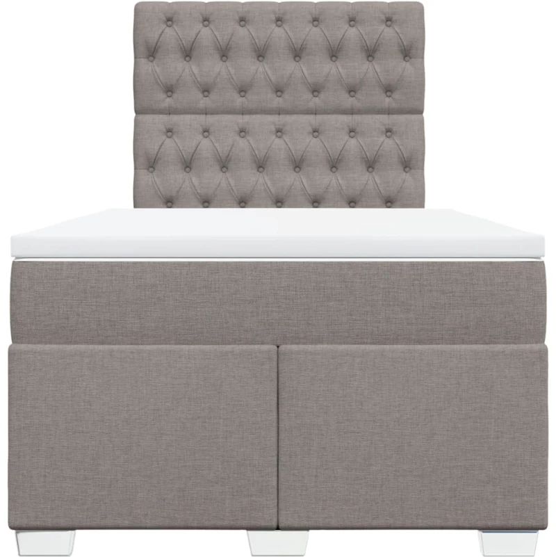 vidaXL Κρεβάτι Boxspring με Στρώμα Taupe 120x200 εκ. Υφασμάτινο