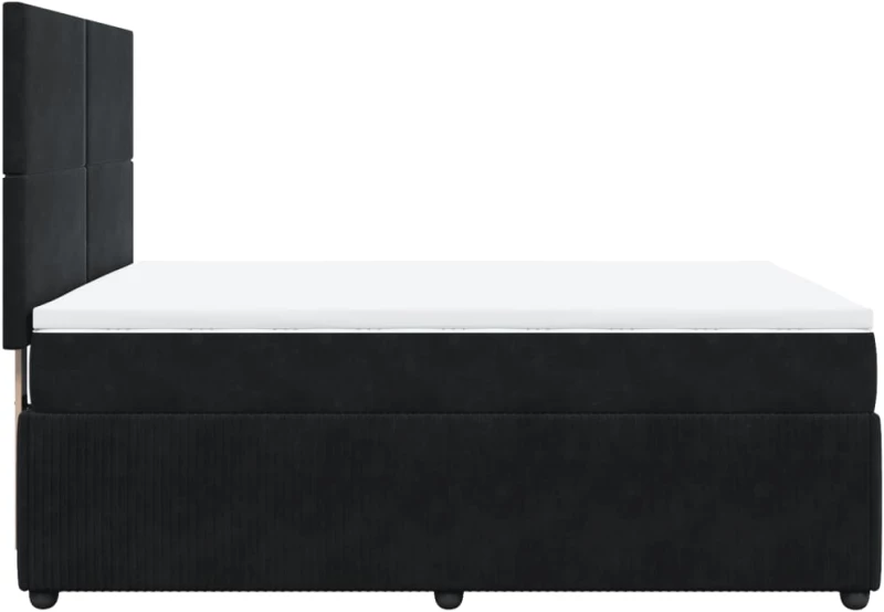 vidaXL Κρεβάτι Boxspring με Στρώμα Μαύρο 160x200 εκ. Βελούδινο