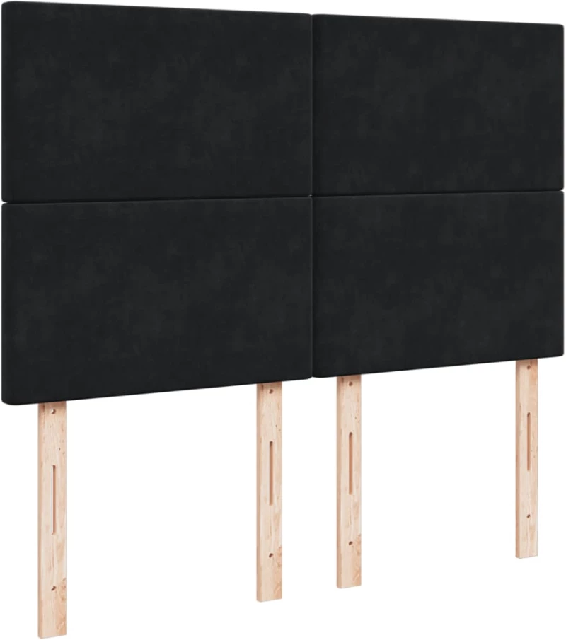 vidaXL Κρεβάτι Boxspring με Στρώμα Μαύρο 160x200 εκ. Βελούδινο
