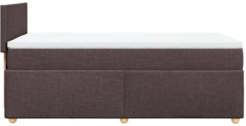 vidaXL Κρεβάτι Boxspring με Στρώμα Σκούρο Καφέ 90x190 εκ. Υφασμάτινο