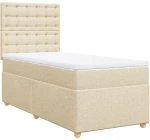 vidaXL Κρεβάτι Boxspring με Στρώμα Κρεμ 90x190 εκ.Υφασμάτινο