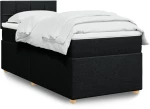 vidaXL Κρεβάτι Boxspring με Στρώμα Μαύρο 90x200 εκ. Υφασμάτινο