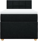 vidaXL Κρεβάτι Boxspring με Στρώμα Μαύρο 90x200 εκ. Υφασμάτινο