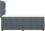 vidaXL Κρεβάτι Boxspring με Στρώμα Σκούρο Γκρι 90x200 εκ. Βελούδινο