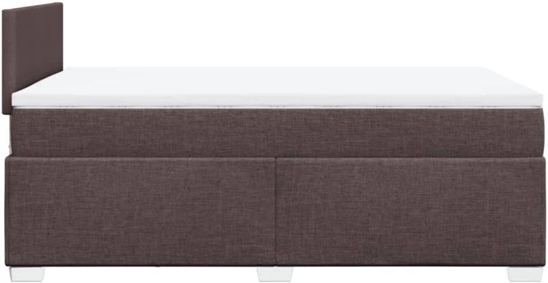 vidaXL Κρεβάτι Boxspring με Στρώμα Σκούρο Καφέ 120x190 εκ Υφασμάτινο