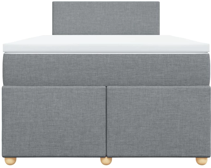 vidaXL Κρεβάτι Boxspring με Στρώμα Ανοιχτό Γκρι 120x200 εκ. Υφασμάτινο