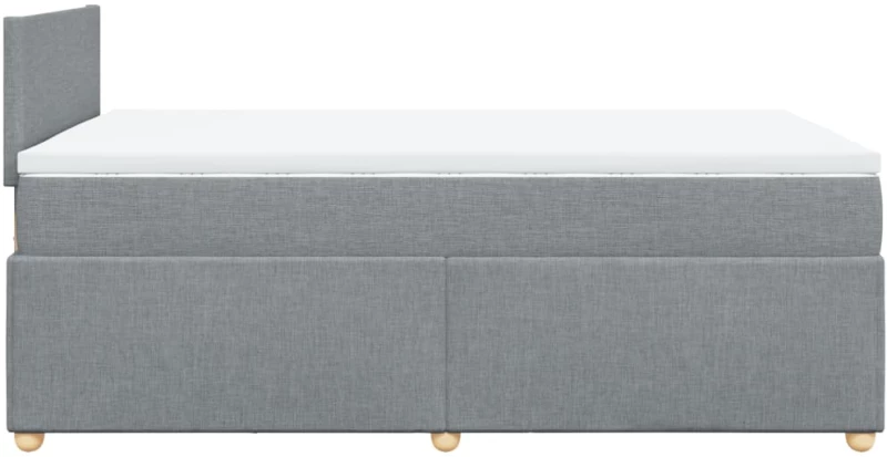 vidaXL Κρεβάτι Boxspring με Στρώμα Ανοιχτό Γκρι 120x200 εκ. Υφασμάτινο
