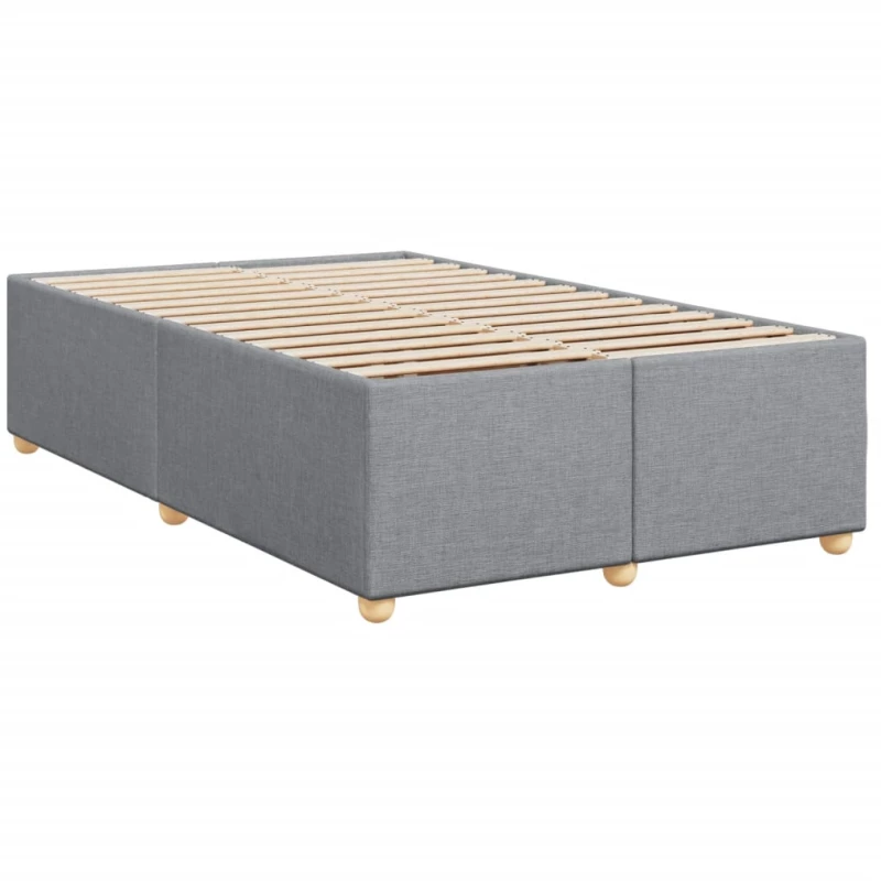 vidaXL Κρεβάτι Boxspring με Στρώμα Ανοιχτό Γκρι 120x200 εκ. Υφασμάτινο