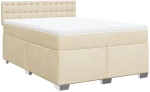 vidaXL Κρεβάτι Boxspring με Στρώμα Κρεμ 140x200 εκ. Υφασμάτινο