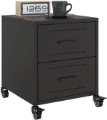 vidaXL Κομοδίνα 2 τεμ. Μαύρο 36x39x43,5 εκ. από Χάλυβα