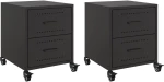 vidaXL Κομοδίνα 2 τεμ. Μαύρο 36x39x43,5 εκ. από Χάλυβα