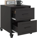 vidaXL Κομοδίνα 2 τεμ. Μαύρο 36x39x43,5 εκ. από Χάλυβα