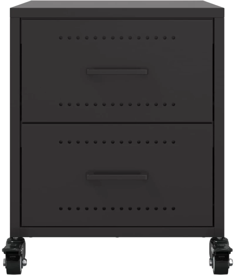vidaXL Κομοδίνα 2 τεμ. Μαύρο 36x39x43,5 εκ. από Χάλυβα