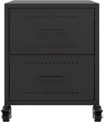 vidaXL Κομοδίνα 2 τεμ. Μαύρο 36x39x43,5 εκ. από Χάλυβα
