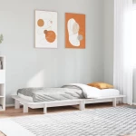 vidaXL Σκελετός Κρεβ. Χωρίς Στρώμα Λευκό 75x190 εκ Μασίφ Πεύκο