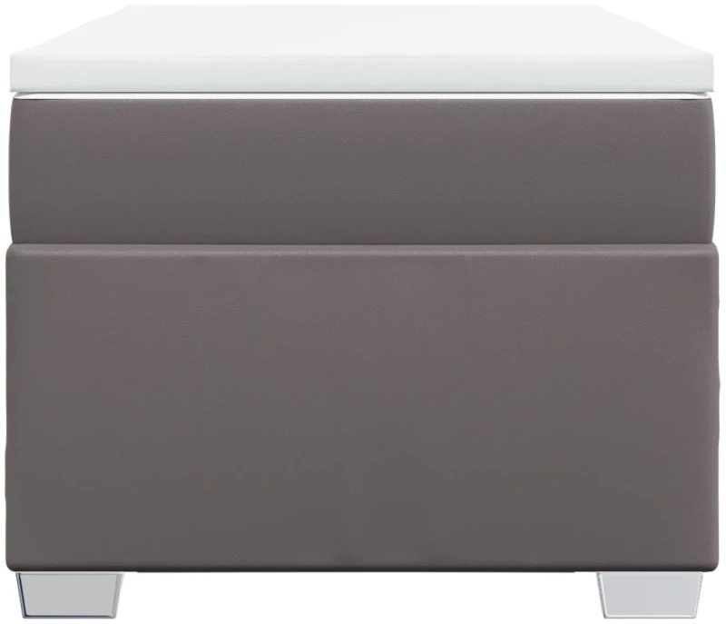 vidaXL Κρεβάτι Boxspring με Στρώμα Γκρι 100x200εκ. από Συνθετικό Δέρμα