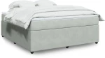 vidaXL Κρεβάτι Boxspring με Στρώμα Ανοιχτό Γκρι 180x200 εκ. Βελούδινο