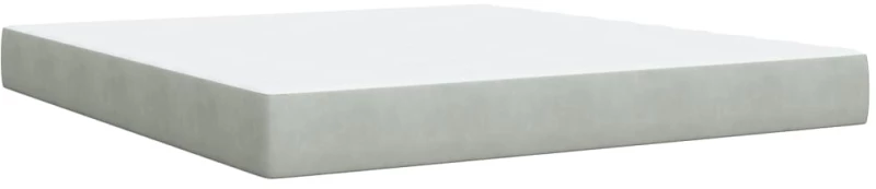 vidaXL Κρεβάτι Boxspring με Στρώμα Ανοιχτό Γκρι 180x200 εκ. Βελούδινο