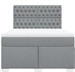 vidaXL Κρεβάτι Boxspring με Στρώμα Ανοιχτό Γκρι 140x200 εκ. Υφασμάτινο