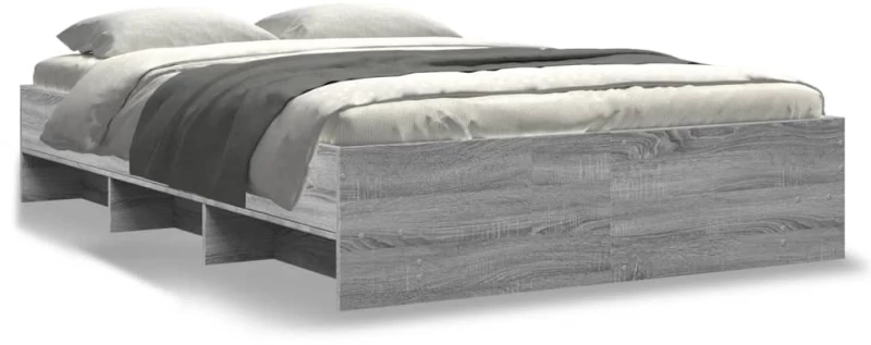 vidaXL Πλαίσιο Κρεβατιού Γκρι Sonoma 135x190 εκ. Επεξεργασμένο Ξύλο