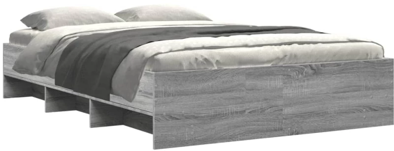 vidaXL Πλαίσιο Κρεβατιού Γκρι Sonoma 135x190 εκ. Επεξεργασμένο Ξύλο