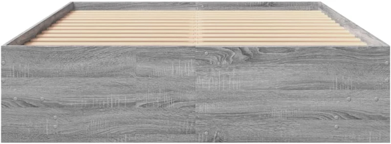vidaXL Πλαίσιο Κρεβατιού Γκρι Sonoma 135x190 εκ. Επεξεργασμένο Ξύλο